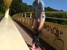 Public Jerking on the Bridge